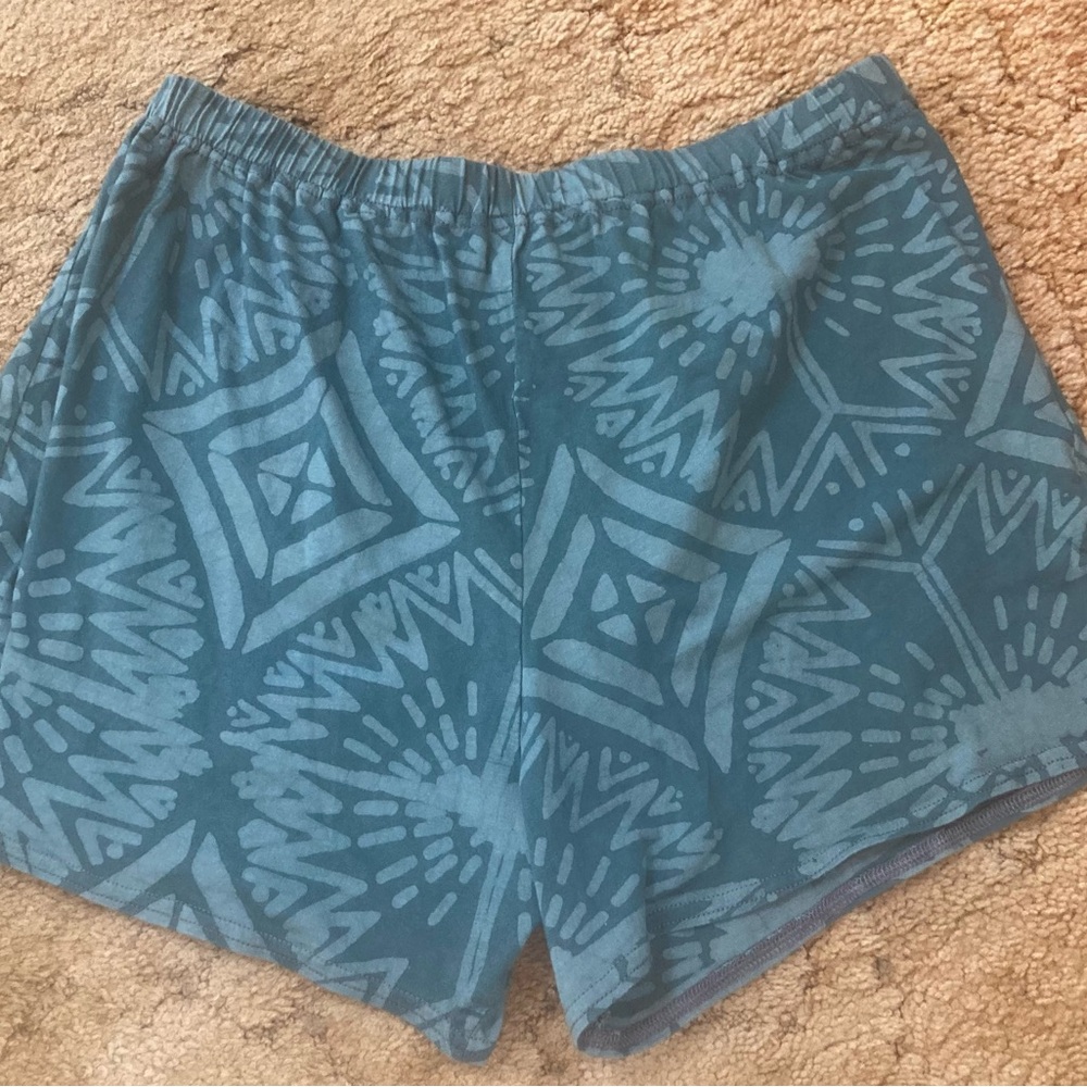 Global Mamas Teal Patterned Women's Shorts